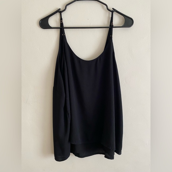 Target A New Day Flowy Lined Black Tank Top V Neck - Picture 3 of 3